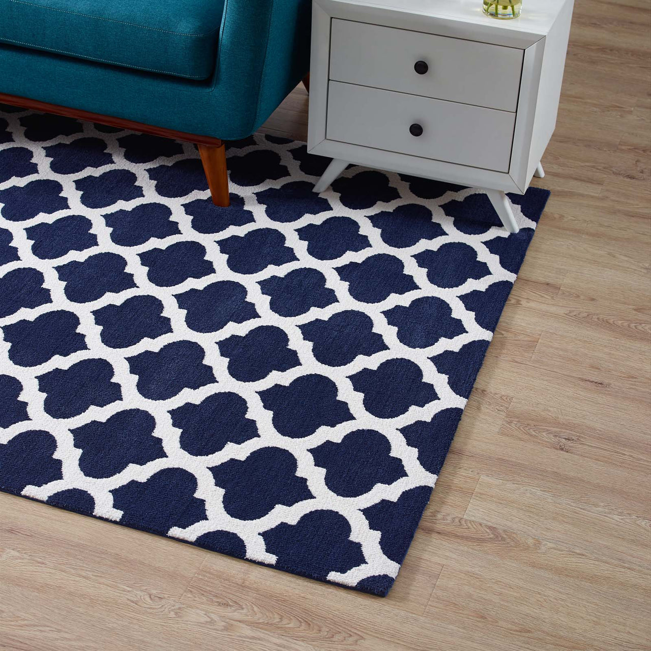 Chakra Muladhara 8x10 Area Rug, Navy & Ivory