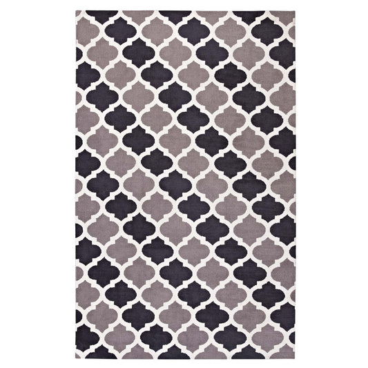 Chakra Muladhara 5x8 Area Rug, Charcoal & Black