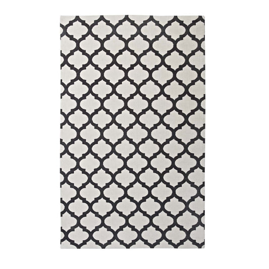 Chakra Muladhara 8x10 Area Rug, Ivory & Charcoal