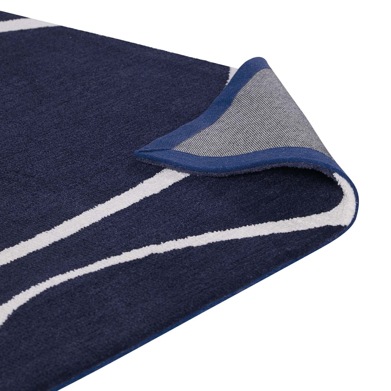 Topographic Map 5x8 Area Rug, Navy & Ivory
