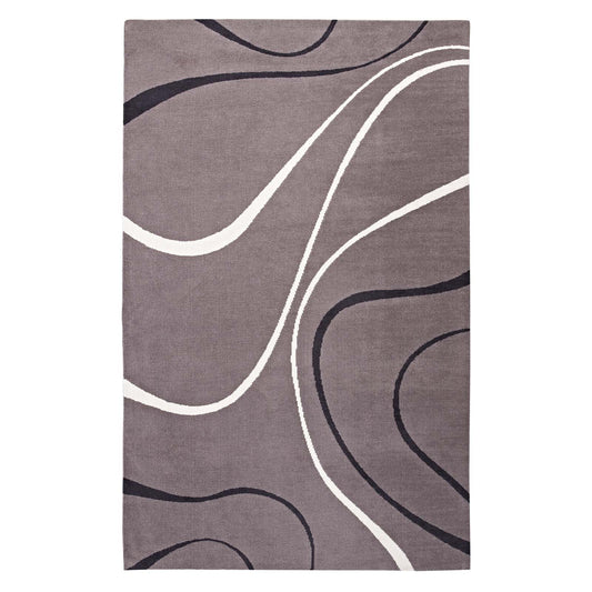 Topographic Map 5x8 Area Rug, Charcoal & Black