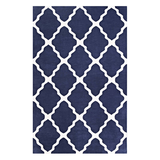 Rivula 5x8 Area Rug, Navy & Ivory