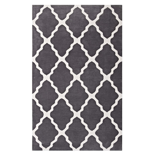 Rivula 5x8 Area Rug, Charcoal & Ivory