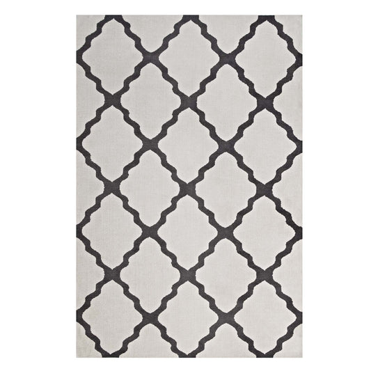 Rivula 8x10 Area Rug, Ivory & Charcoal