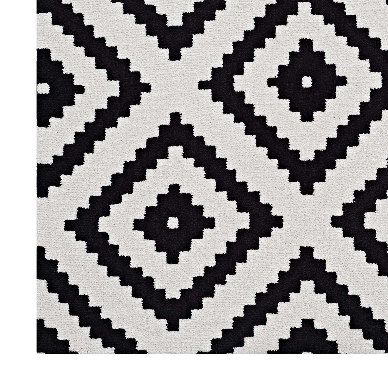 Duotone Diamond 5x8 Area Rug, Black & White