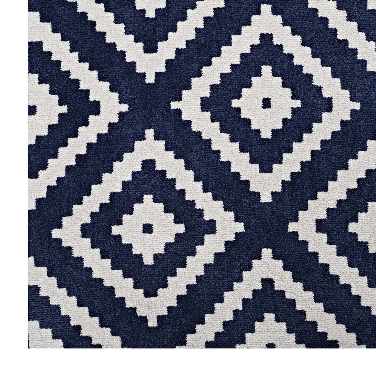 Duotone Diamond 8x10 Area Rug, Ivory & Navy