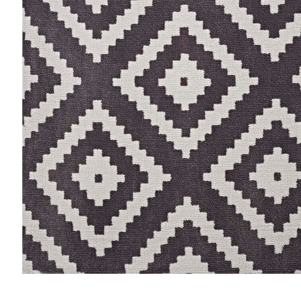 Duotone Diamond 8x10 Area Rug, Ivory & Charcoal