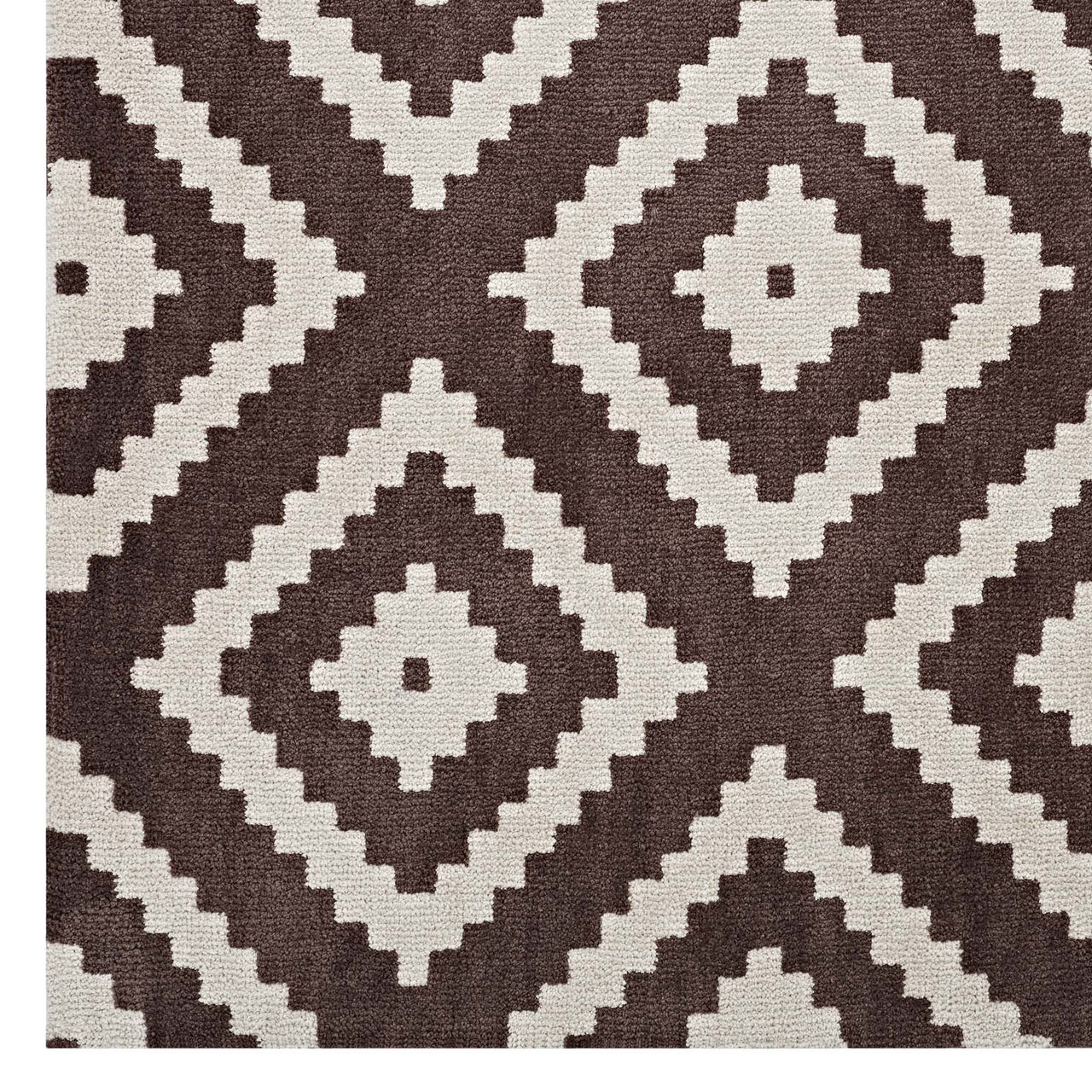 Duotone Diamond 5x8 Area Rug, Ivory & Brown