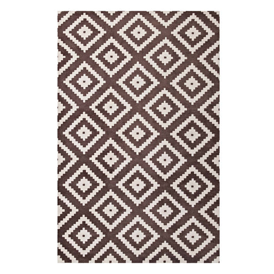 Duotone Diamond 8x10 Area Rug, Ivory & Brown