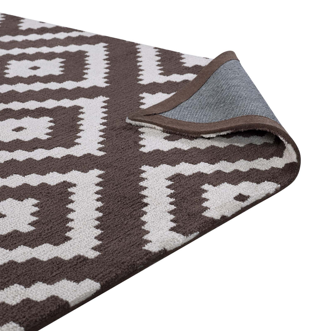 Duotone Diamond 8x10 Area Rug, Ivory & Brown