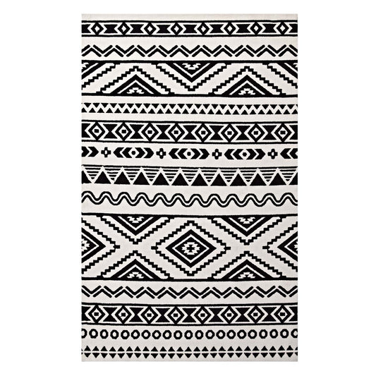 Hypnotizing Trance 5x8 Area Rug, Black & White