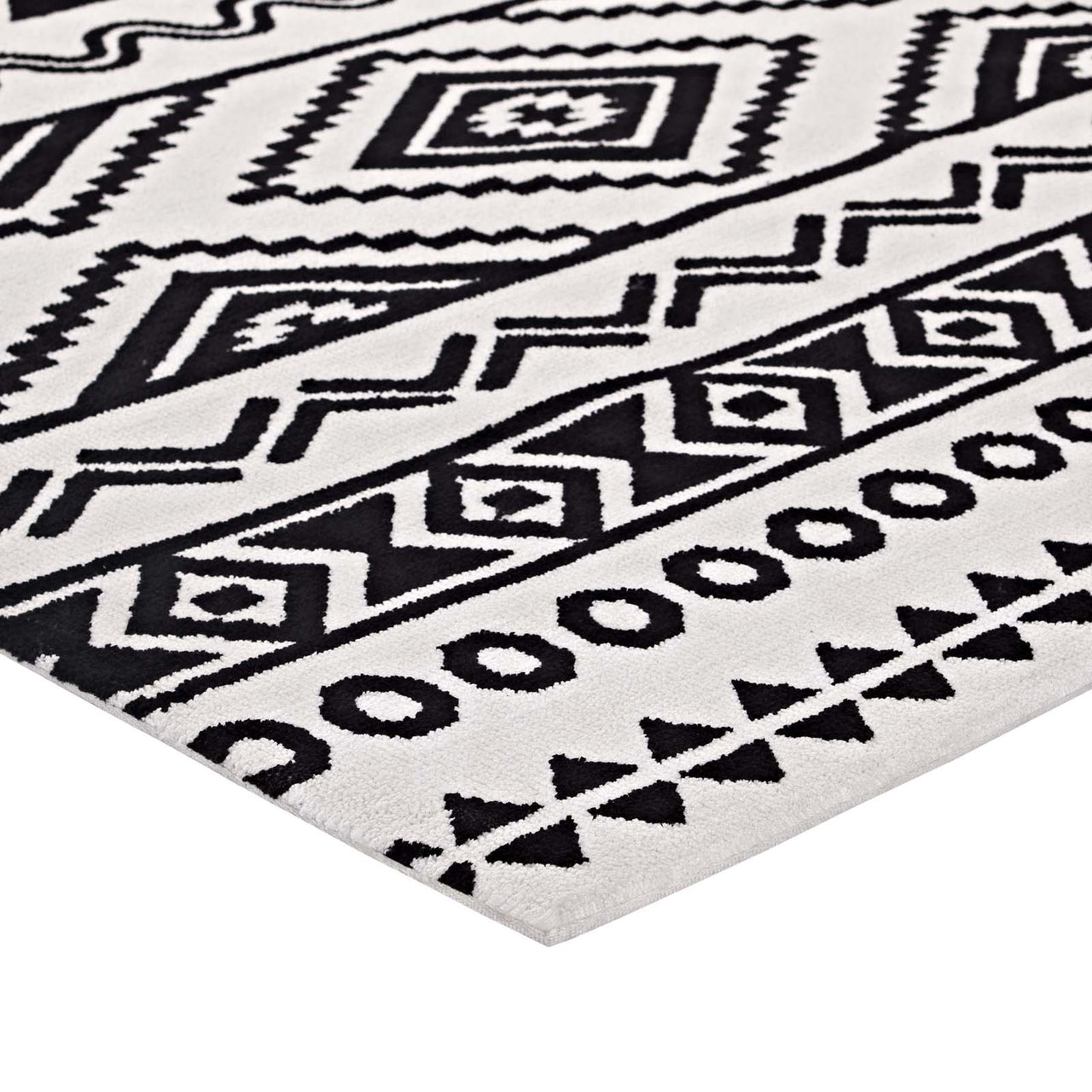 Hypnotizing Trance 5x8 Area Rug, Black & White