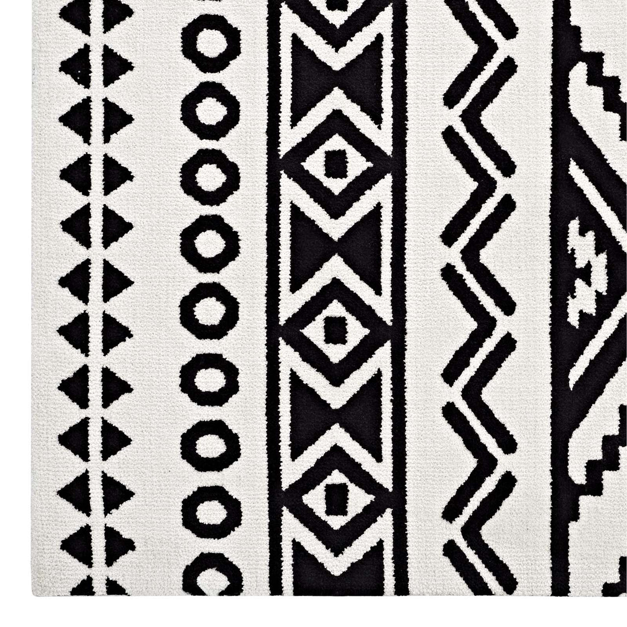 Hypnotizing Trance 5x8 Area Rug, Black & White