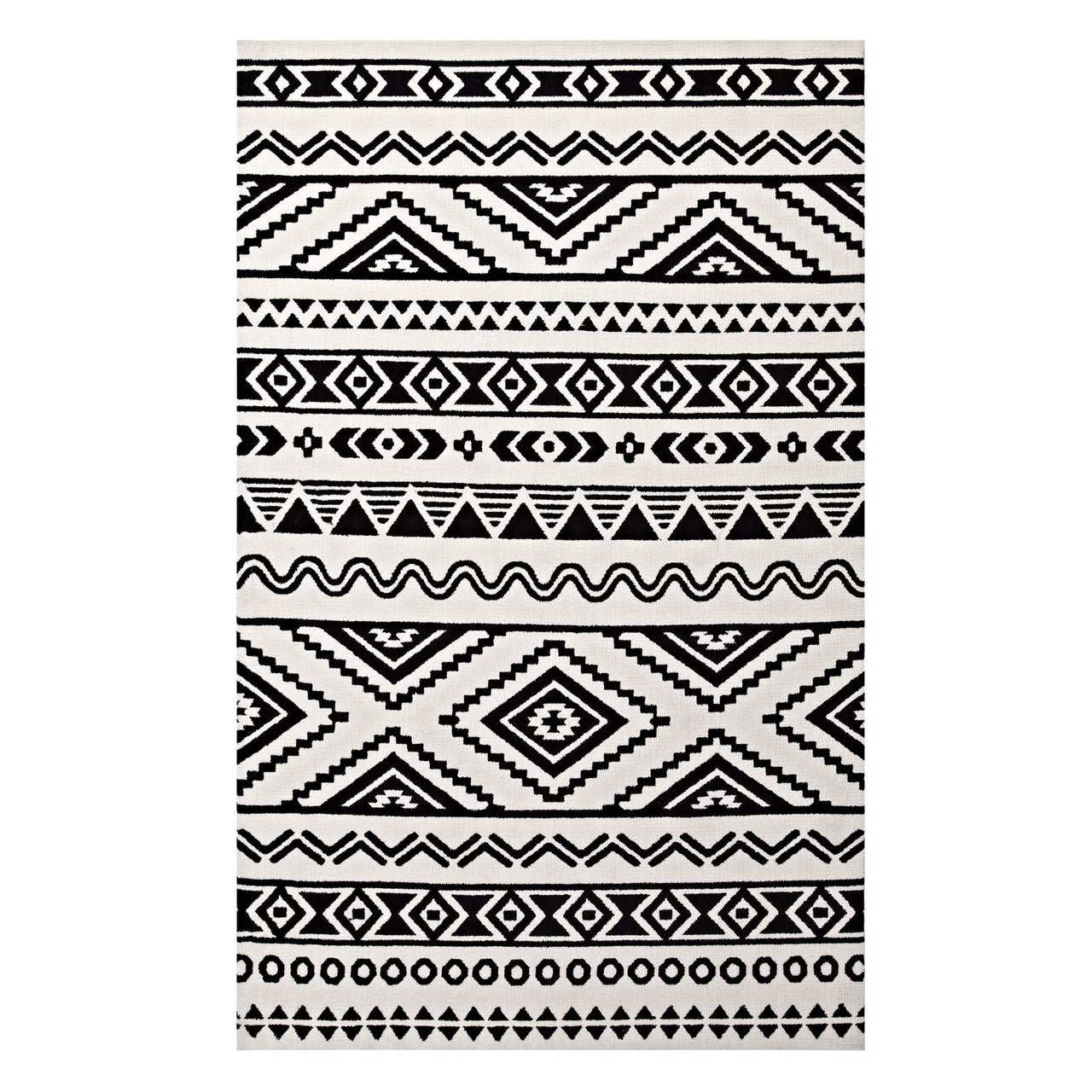 Hypnotizing Trance 8x10 Area Rug, Black & White