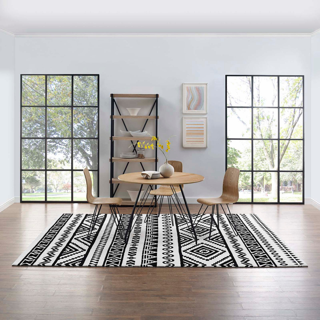 Hypnotizing Trance 8x10 Area Rug, Black & White