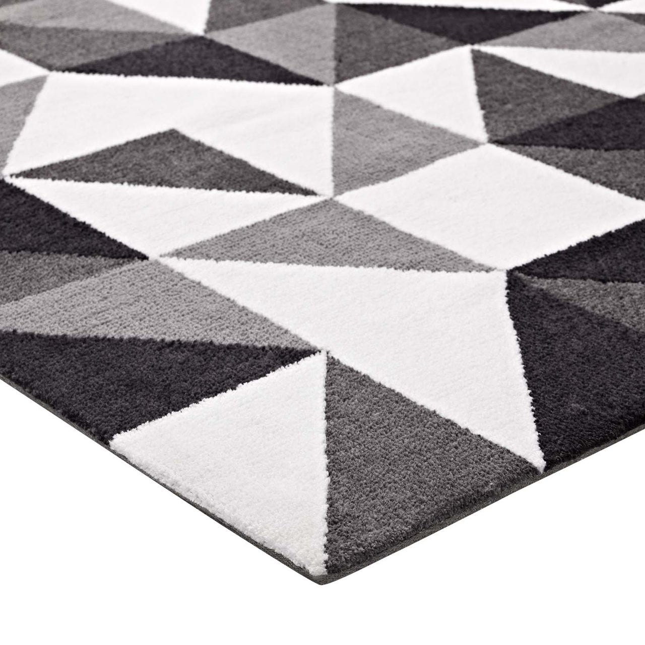 Giovanni Trinity 8x10 Area Rug, Black, Gray and White