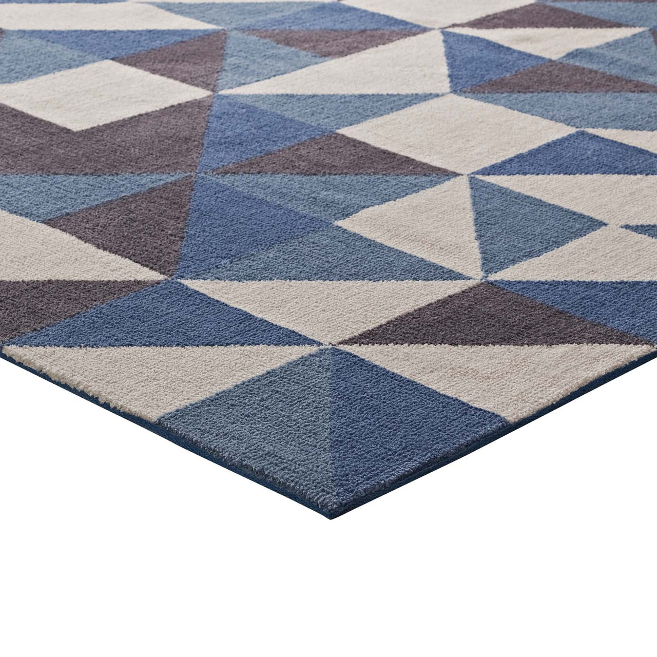 Giovanni Trinity 5x8 Area Rug, Blue, White and Gray