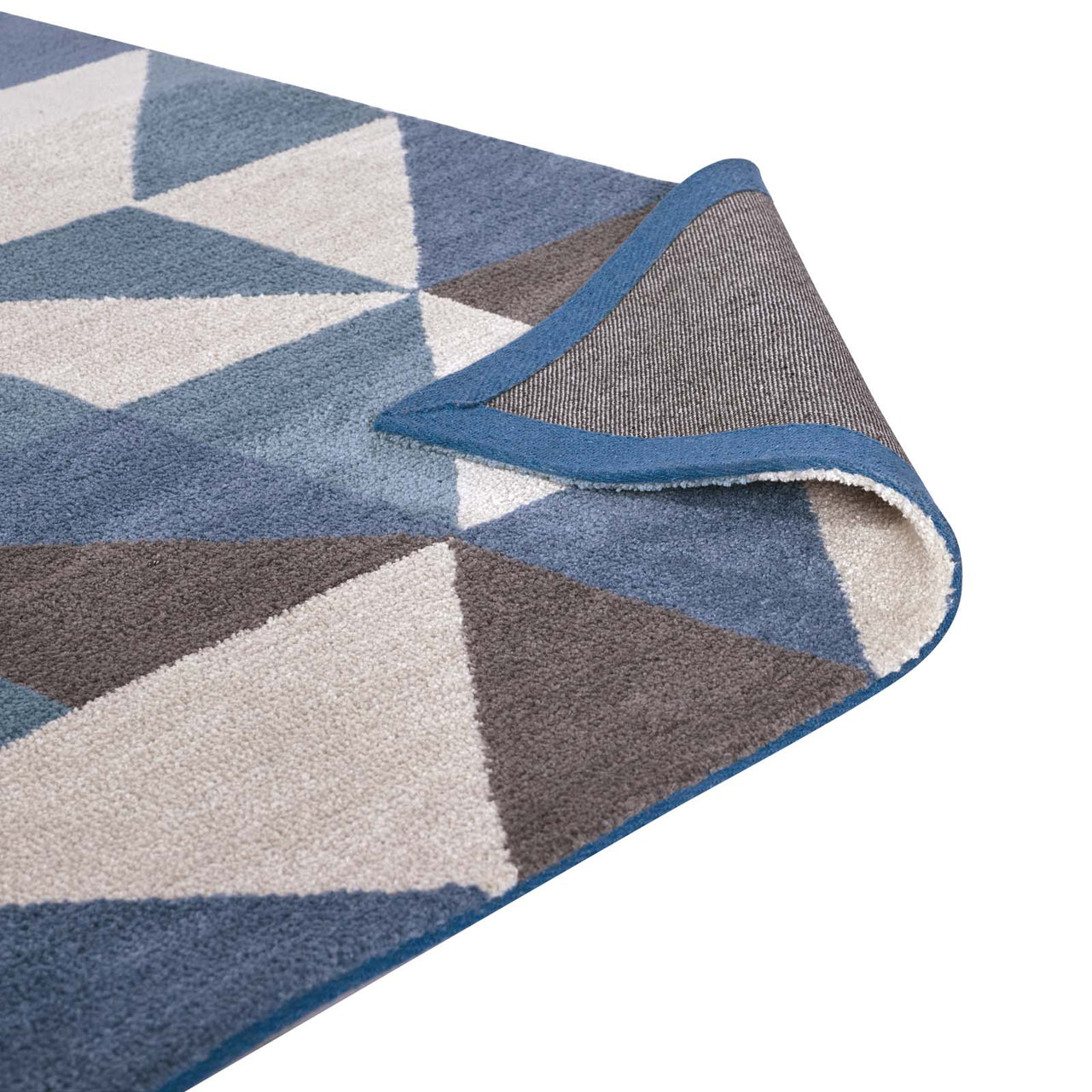 Giovanni Trinity 5x8 Area Rug, Blue, White and Gray