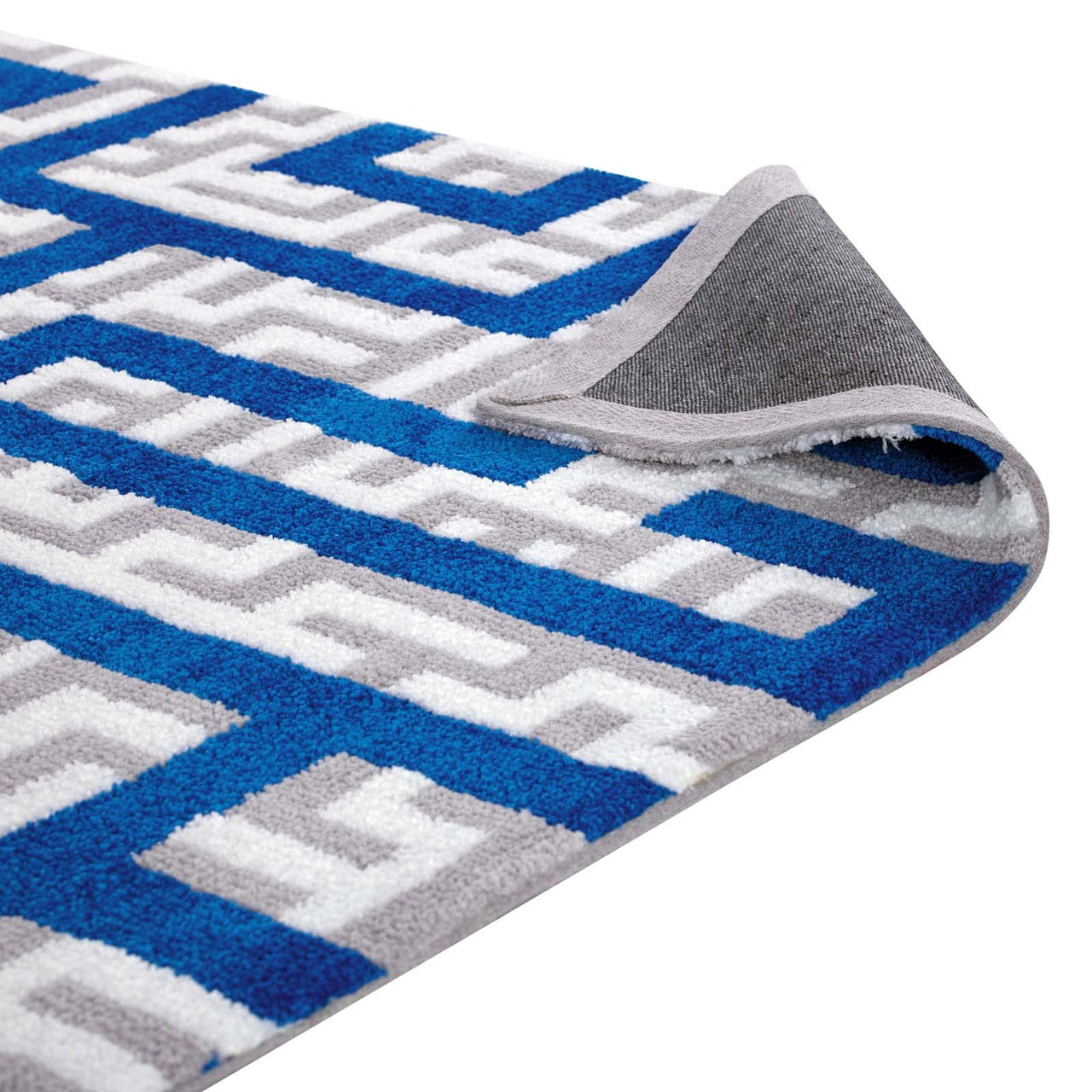 Meander 5x8 Area Rug, Ivory & Blue