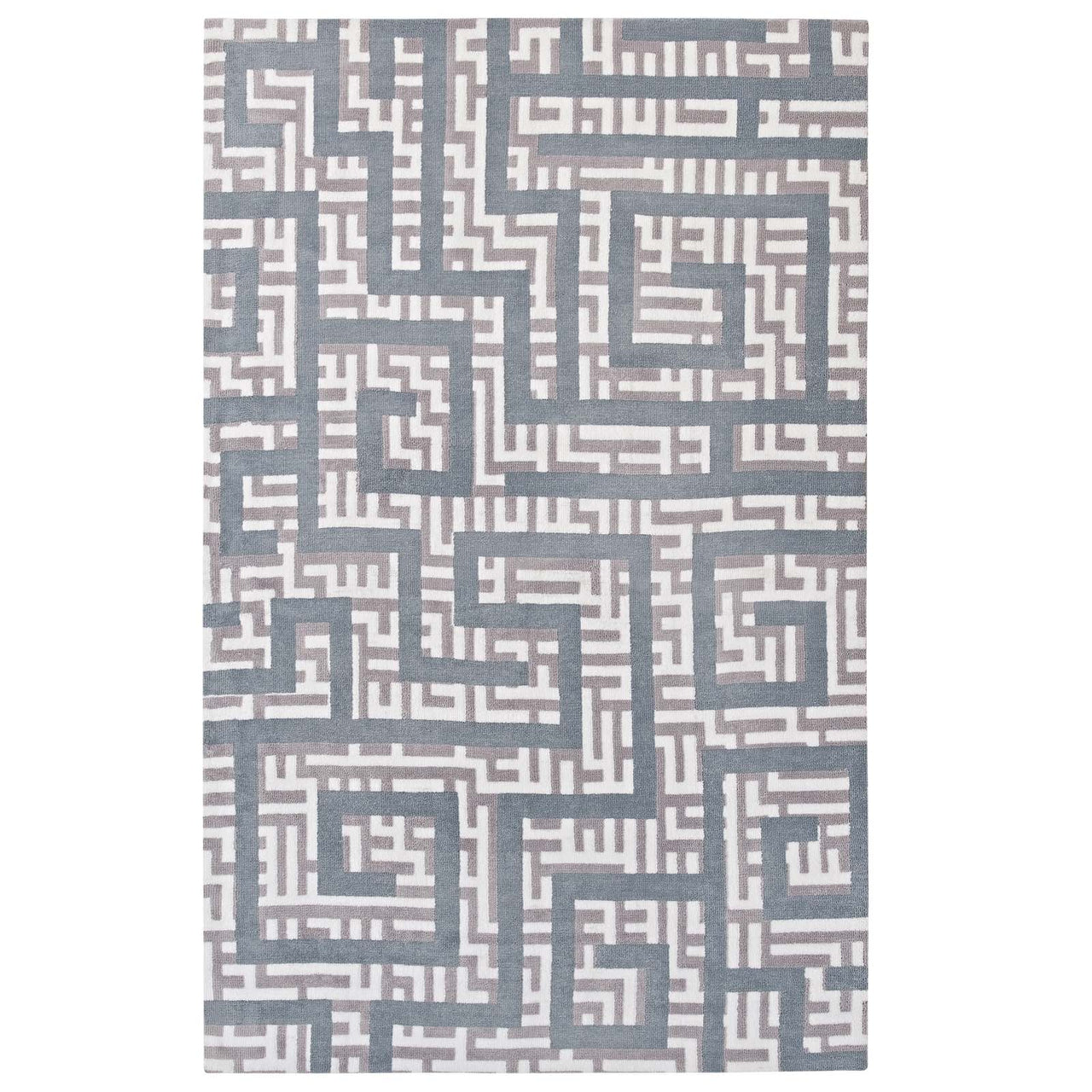 Meander 8x10 Area Rug, Ivory & Gray