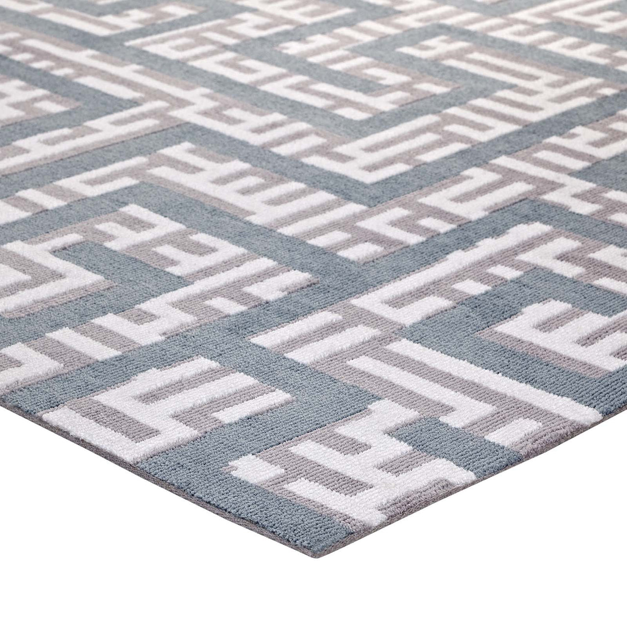 Meander 8x10 Area Rug, Ivory & Gray