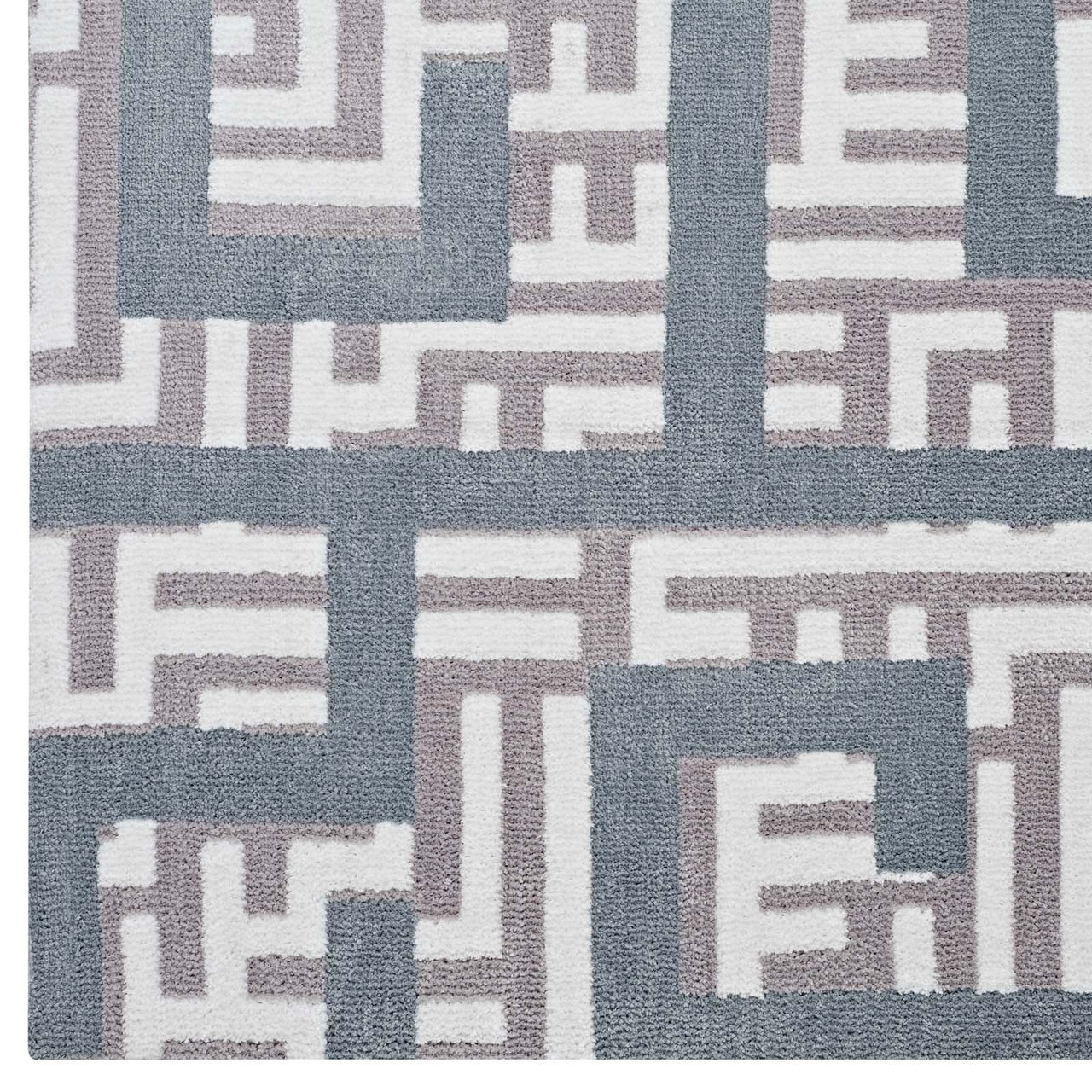 Meander 8x10 Area Rug, Ivory & Gray