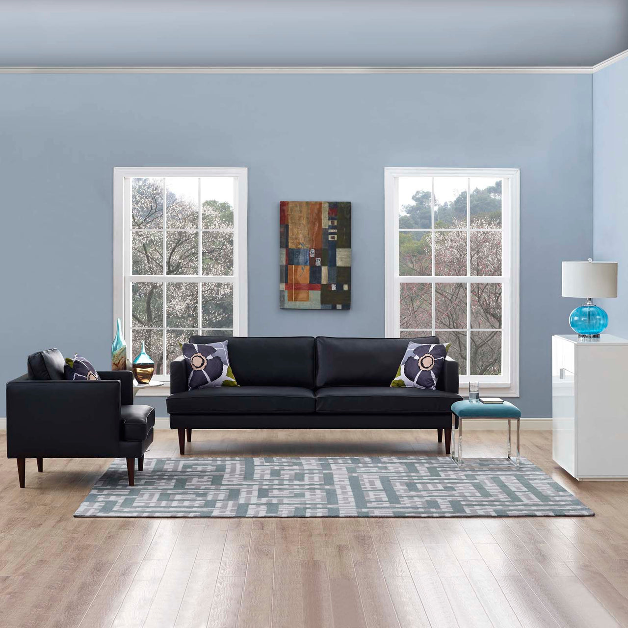 Meander 8x10 Area Rug, Ivory & Gray