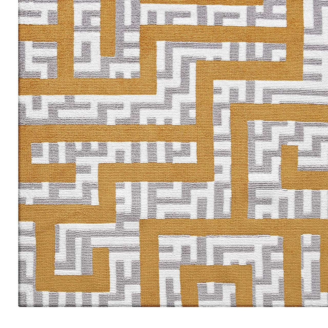 Meander 8x10 Area Rug, Ivory & Yellow