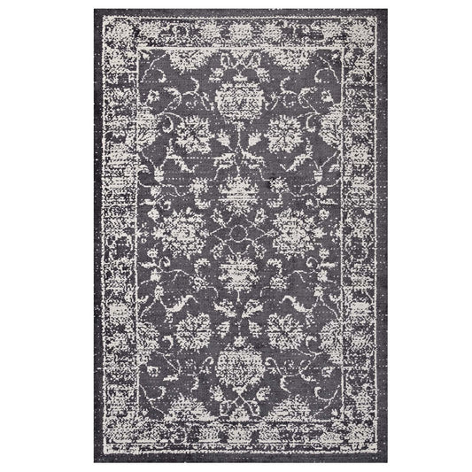 Divine Intervention 5x8 Area Rug, Dark Gray & Ivory