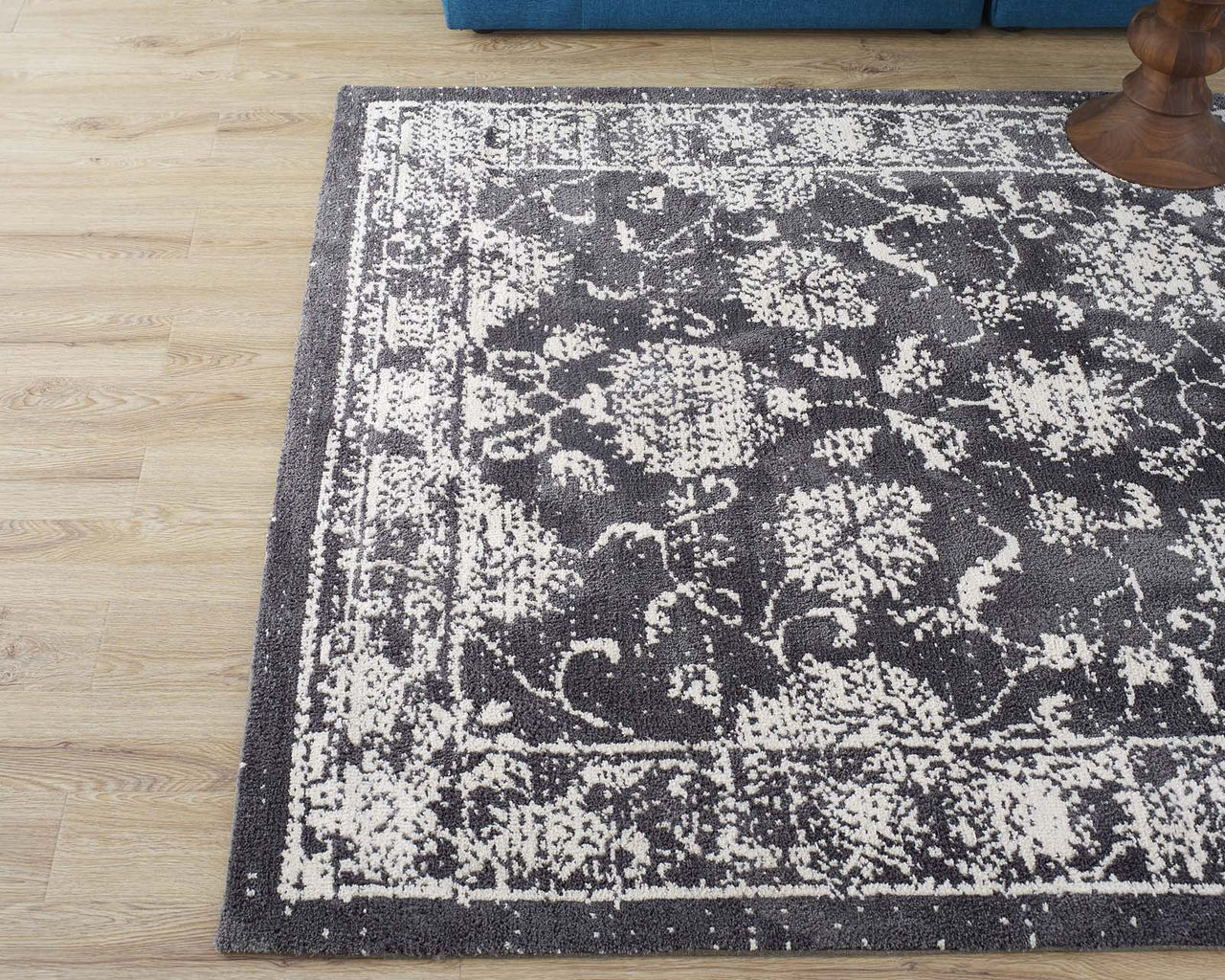 Divine Intervention 5x8 Area Rug, Dark Gray & Ivory