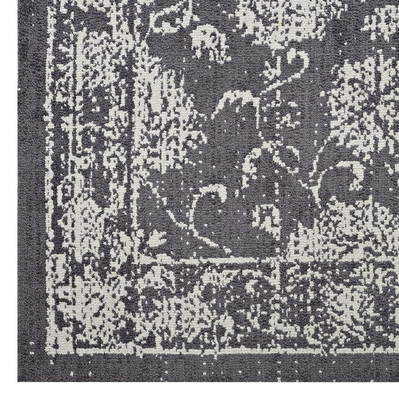 Divine Intervention 8x10 Area Rug, Dark Gray & Ivory
