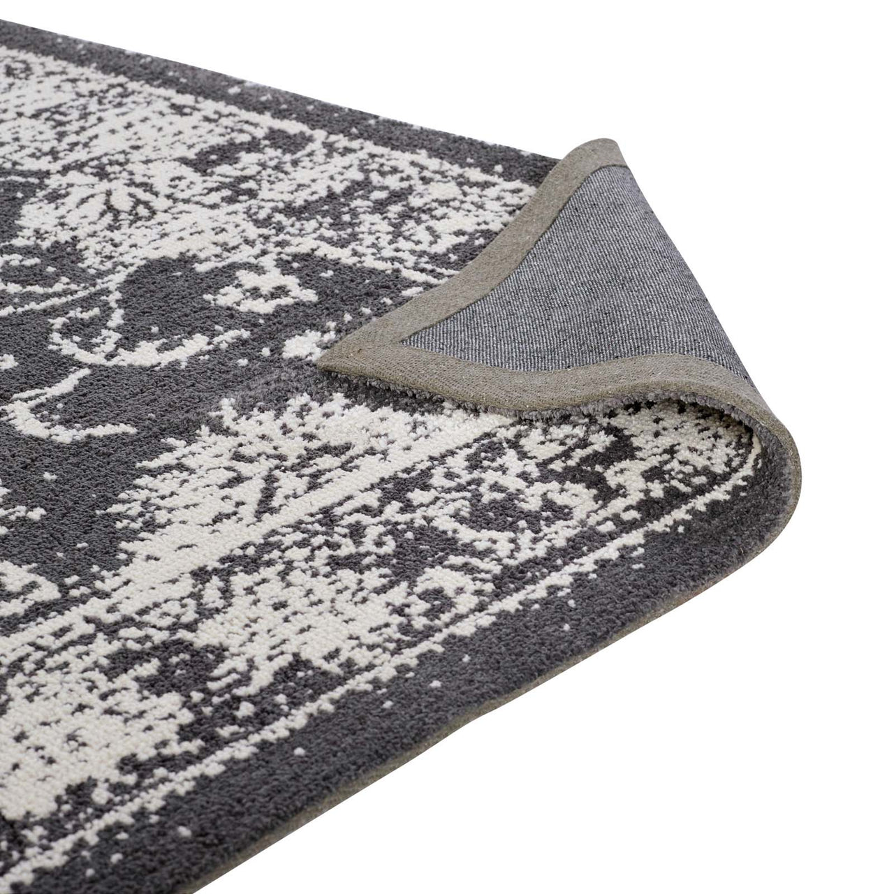 Divine Intervention 8x10 Area Rug, Dark Gray & Ivory