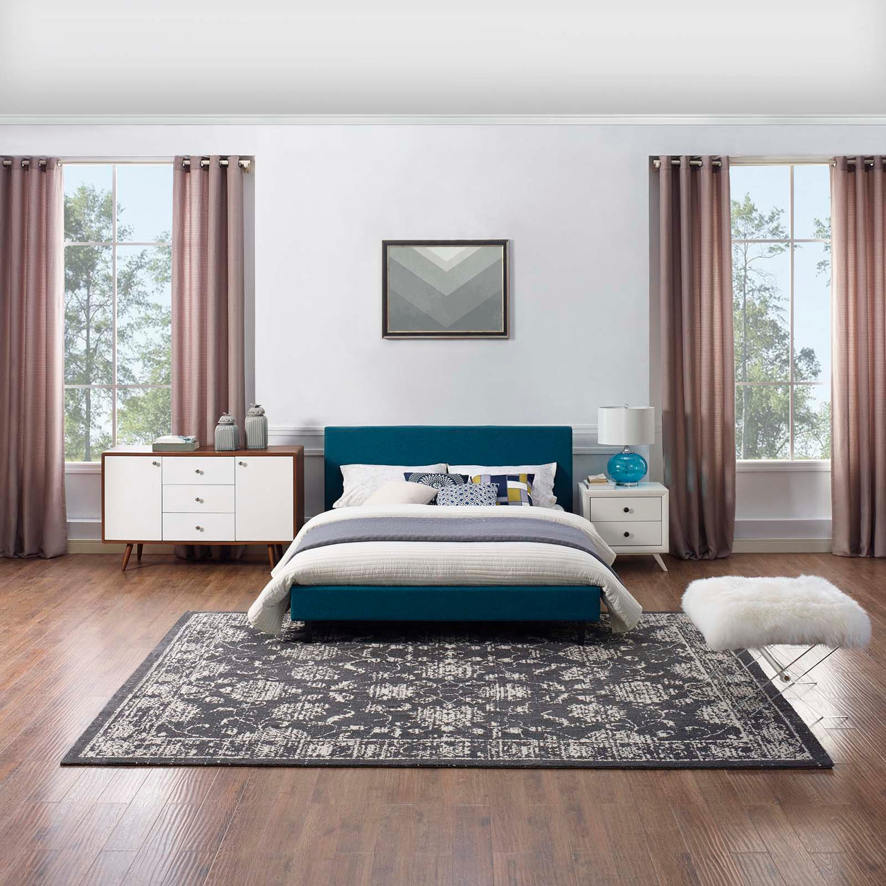 Divine Intervention 8x10 Area Rug, Dark Gray & Ivory