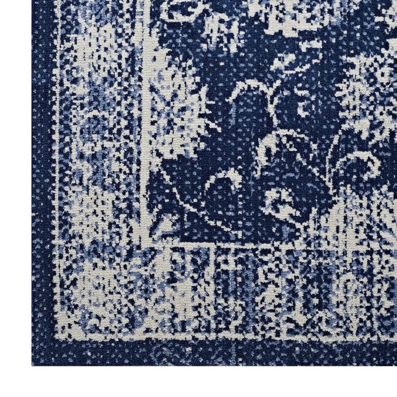 Divine Intervention 5x8 Area Rug, Dark Blue & Ivory
