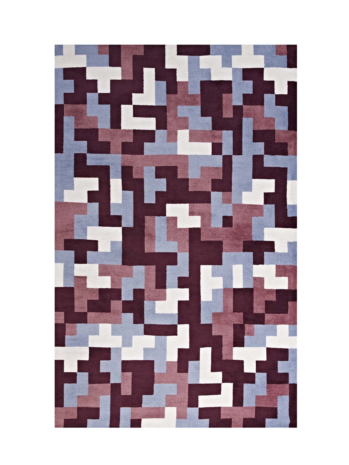 8-Bit Puzzle 5x8 Area Rug, Multicolor