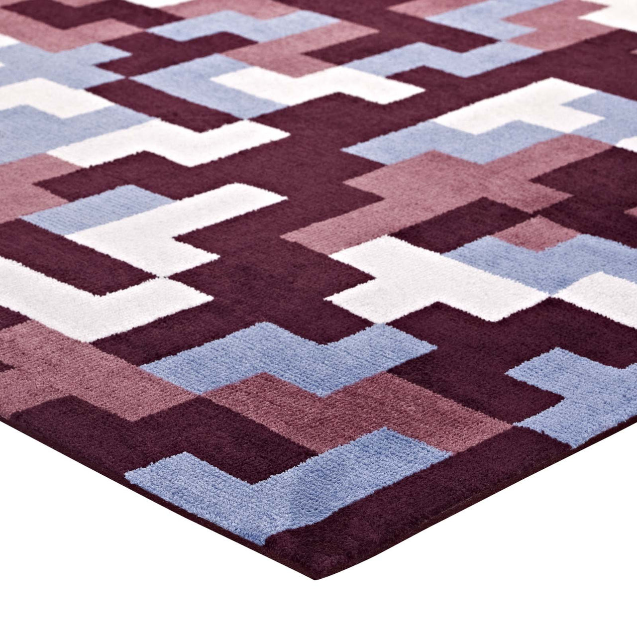 8-Bit Puzzle 5x8 Area Rug, Multicolor
