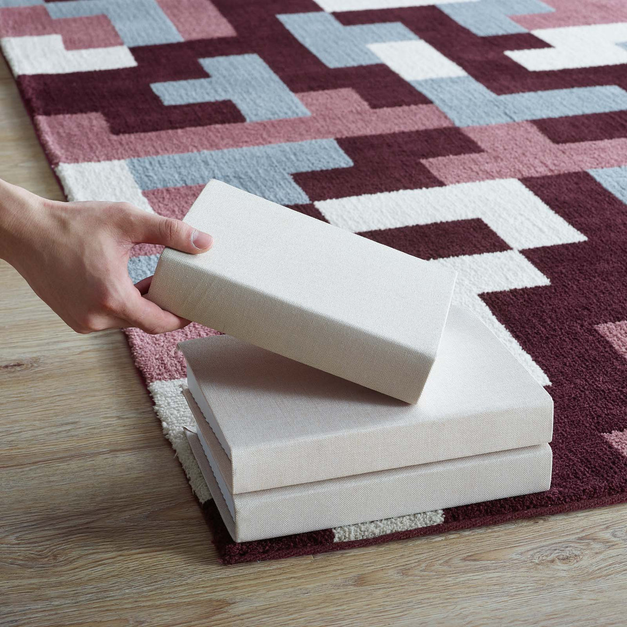 8-Bit Puzzle 5x8 Area Rug, Multicolor