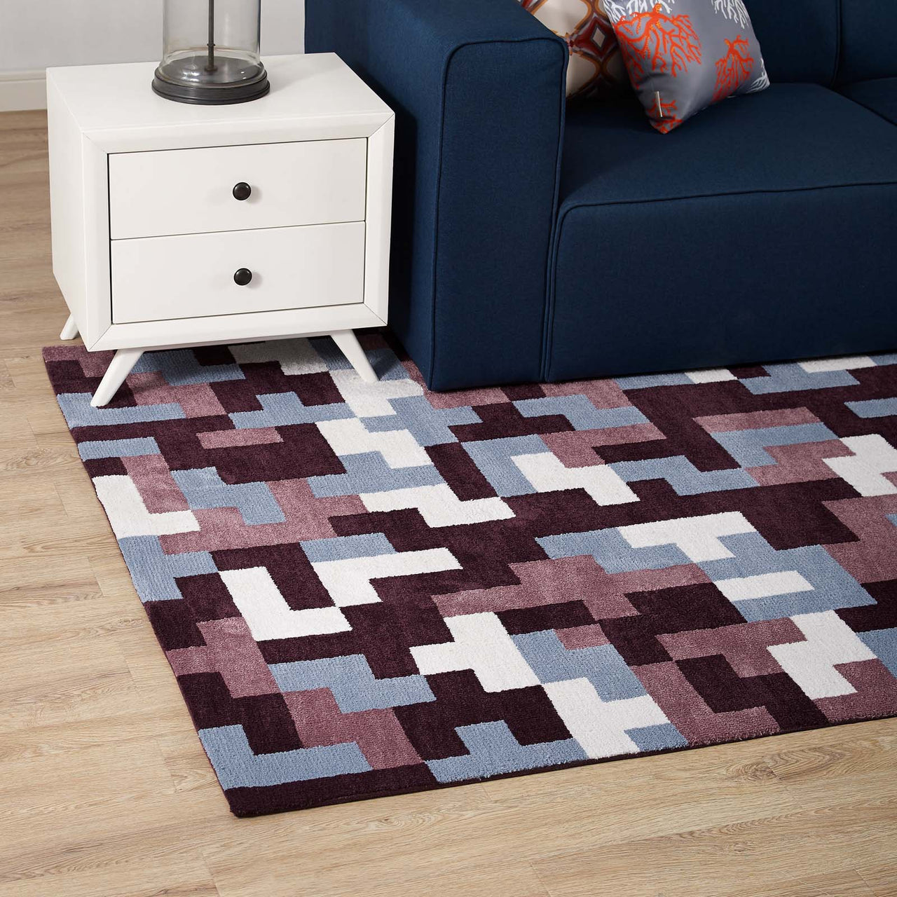 8-Bit Puzzle 8x10 Area Rug, Multicolor