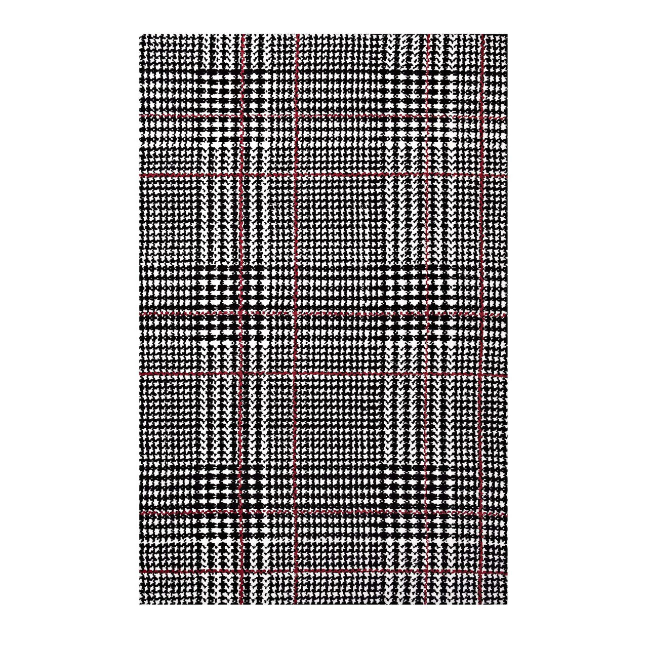 Macroverse 5x8 Area Rug, Black & Red