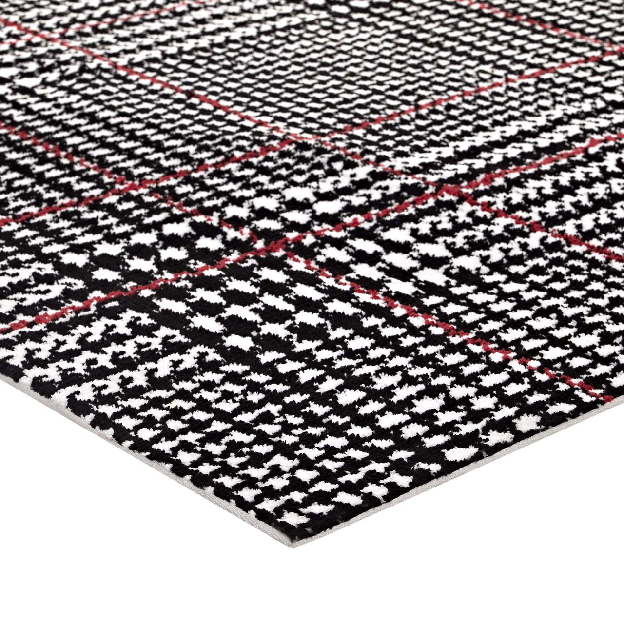 Macroverse 5x8 Area Rug, Black & Red