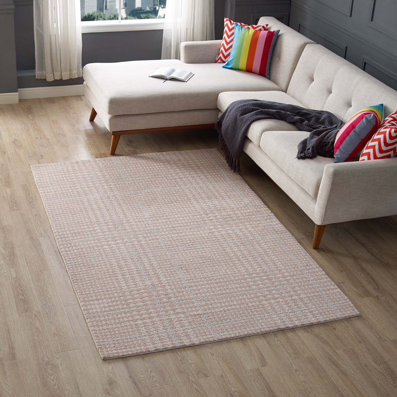 Macroverse 5x8 Area Rug, Rose