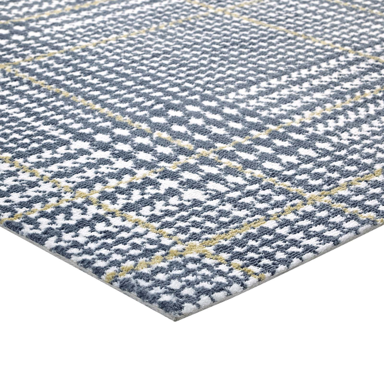 Macroverse 5x8 Area Rug, Blue & Yellow