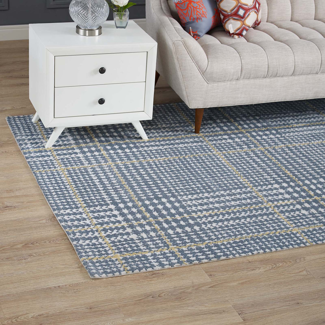 Macroverse 8x10 Area Rug, Blue & Yellow