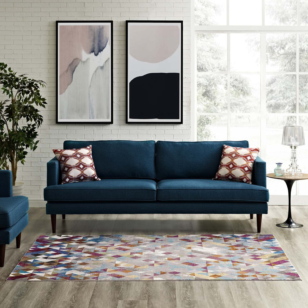 Temporal Glitch 4x6 Area Rug, Multicolor