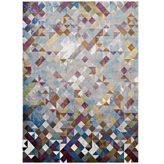 Temporal Glitch 8x10 Area Rug, Multicolor