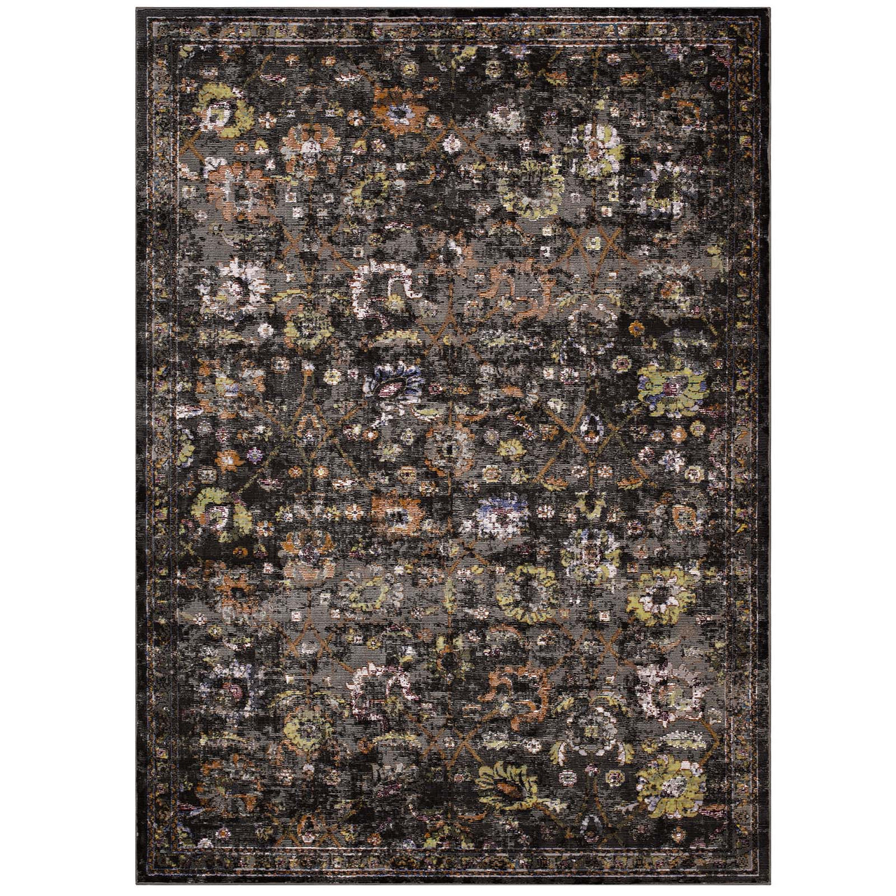 Archetype 4x6 Area Rug, Black, Yellow and Orange