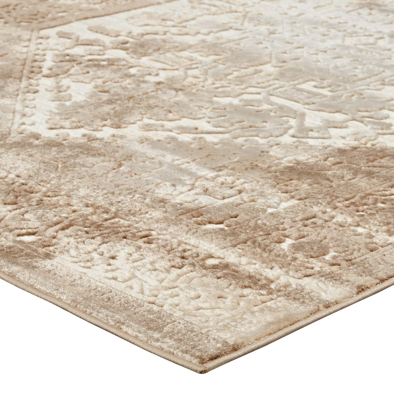 Crystallized Gaia 5x8 Area Rug, Tan & Cream