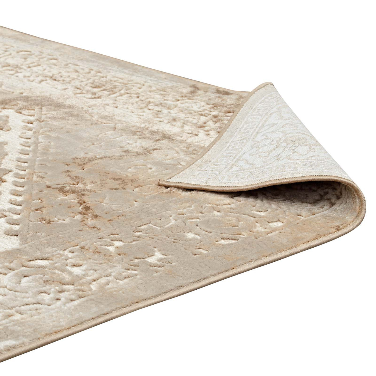 Crystallized Gaia 8x10 Area Rug, Tan & Cream