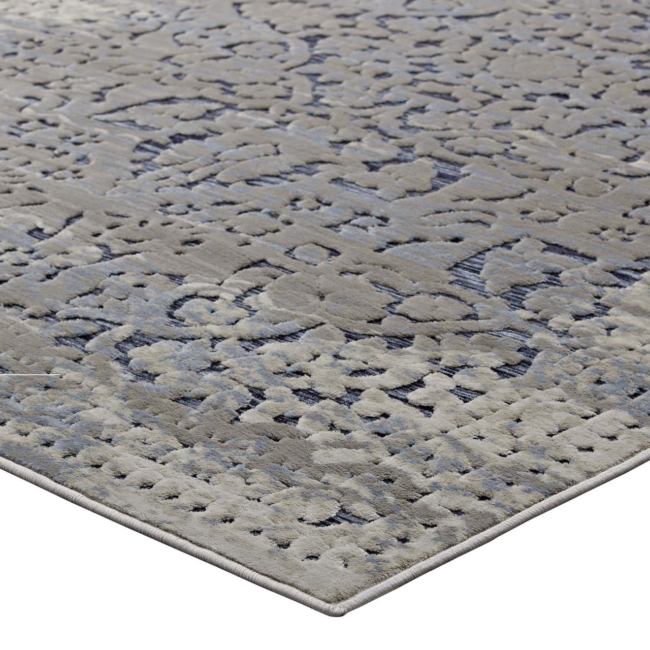 Focused Mind 5x8 Area Rug, Blue & Cream