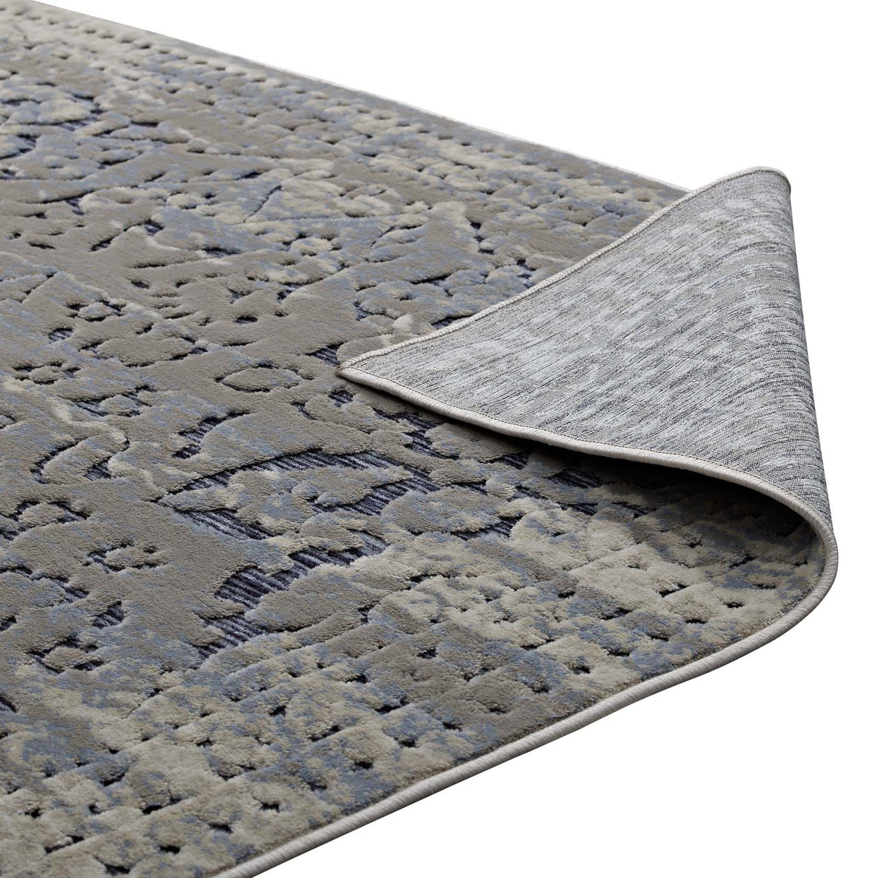 Focused Mind 5x8 Area Rug, Blue & Cream